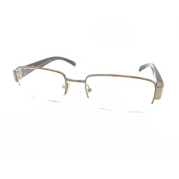 Prada VPR 52L 4AC-1O1 Brown Half Rim Eyeglasses Frames 52-18 135 Italy Designer - Picture 8 of 12